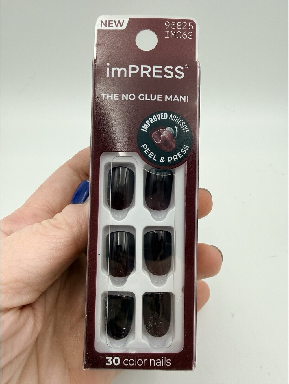 Kiss Impress No Glue Mani Press On Nails Kit, 1 Count (Pack of 30), Glitchin